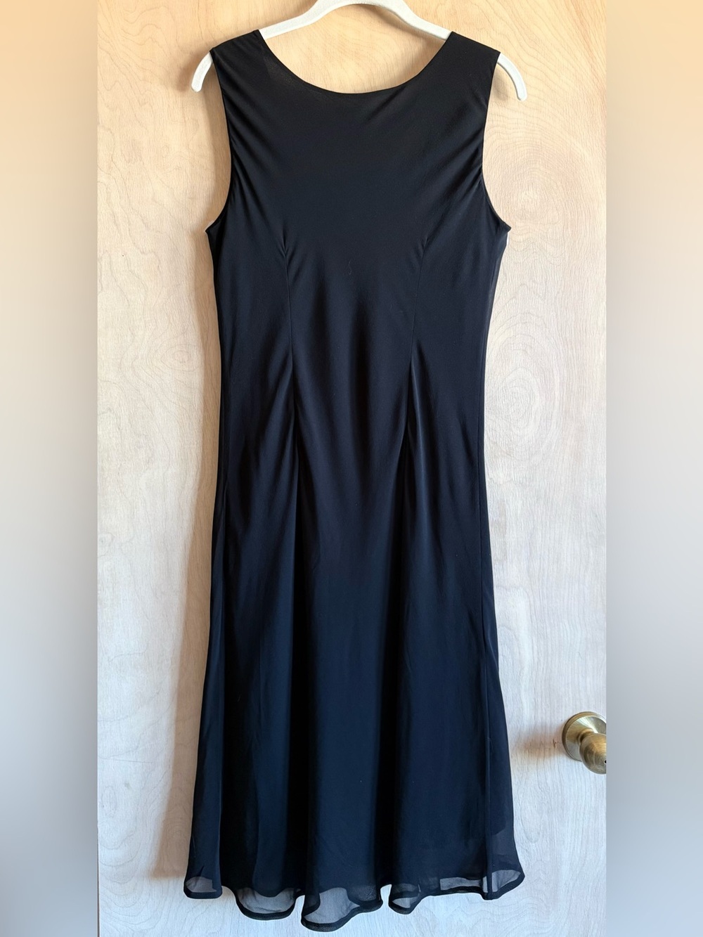 Vintage Simply Silk Black Slip Dress Midi Sleeveless V-Neck Women’s M Elegant - Picture 4 of 8
